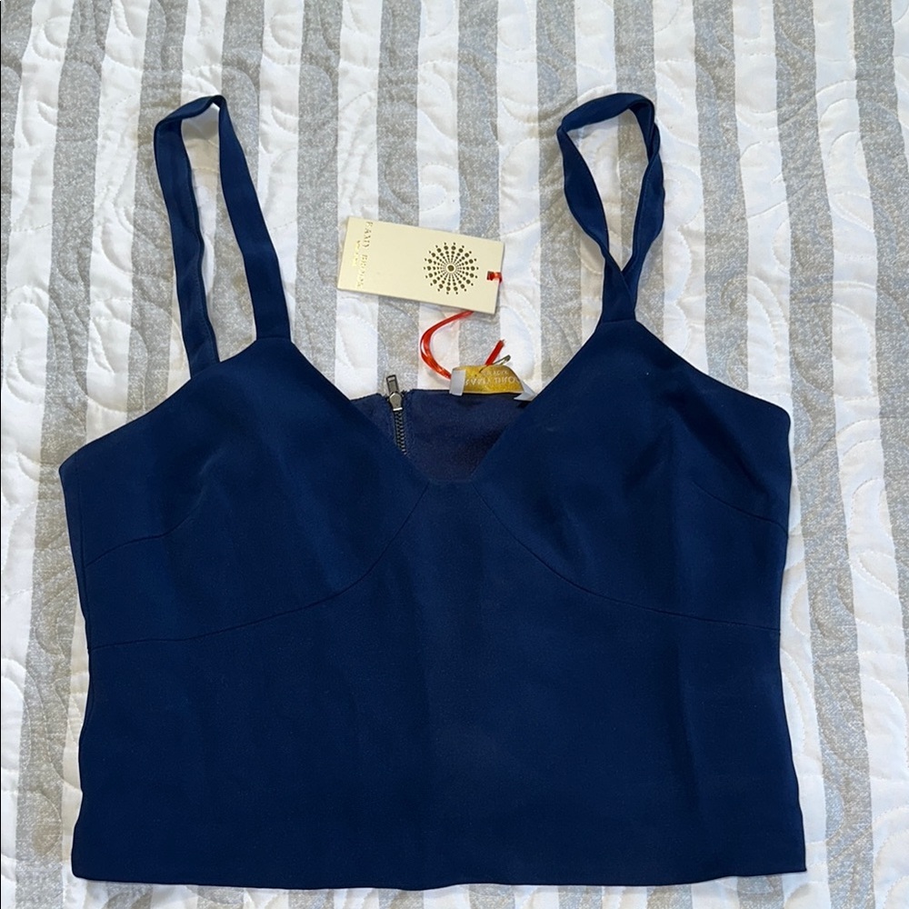 Ramy Brook NWT Navy Blue Sleeveless Crop Top